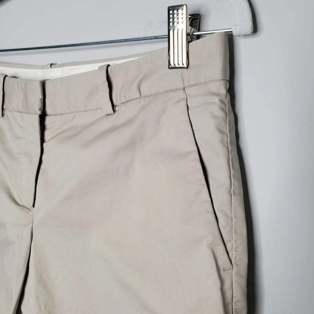 THEORY Cream Stone Tan Palmer Westside Bermuda Shorts Sz 4 - Picture 4 of 7